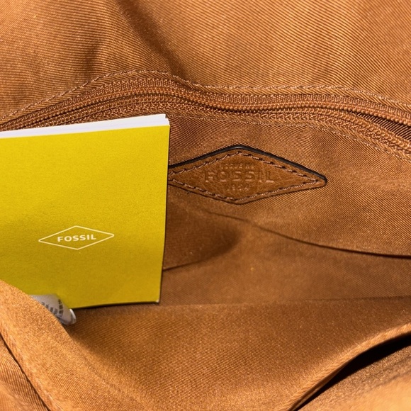 Fossil White, Brown, and Blue Leather Crossbody Bag - Picture 10 of 10